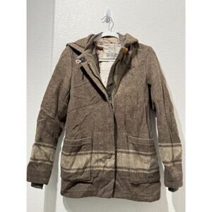 Cockpit USA Womens Wool Army Blanket Field Coat Jacket Sz S Zip M-2006 Pattern B